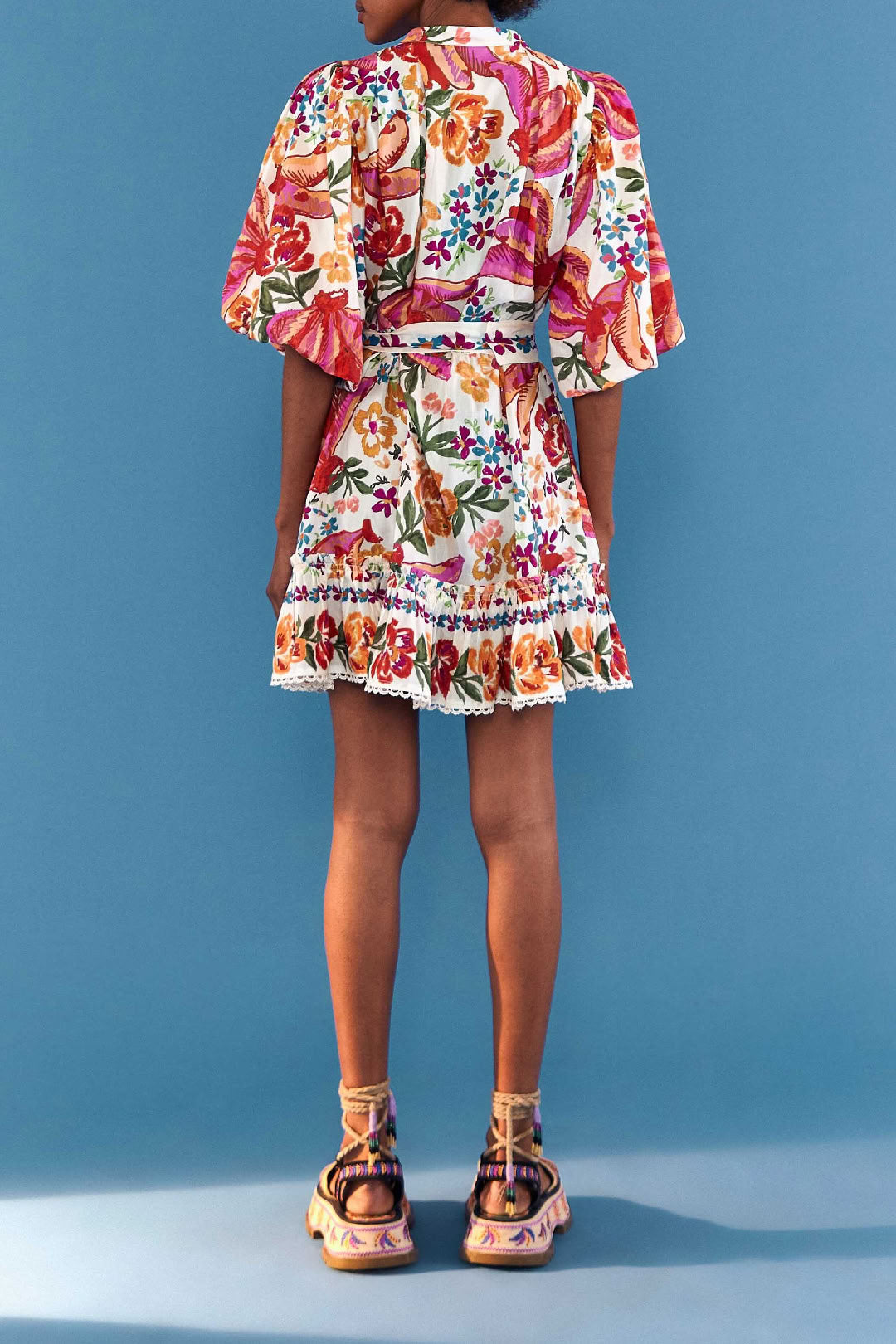 Robe courte Belt Spring Bananas - Rouge
