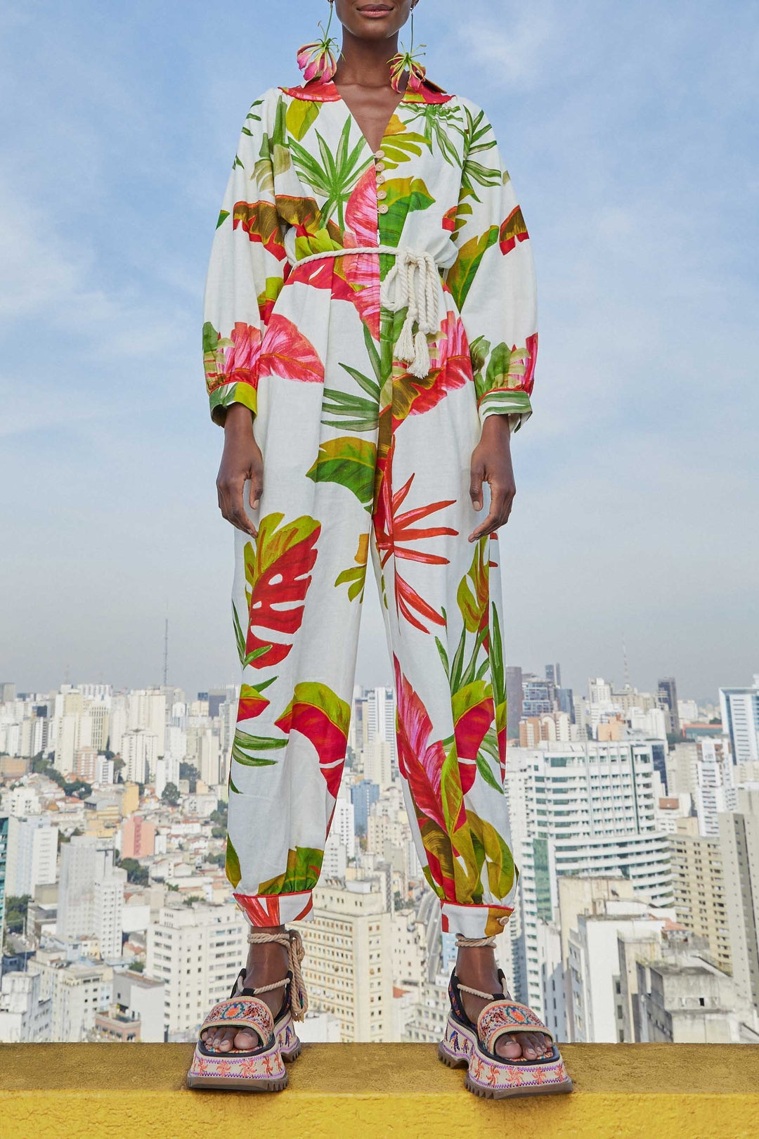 Combinaison Spring Forest en lin - Multicolore