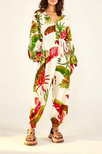 Combinaison Spring Forest en lin - Multicolore