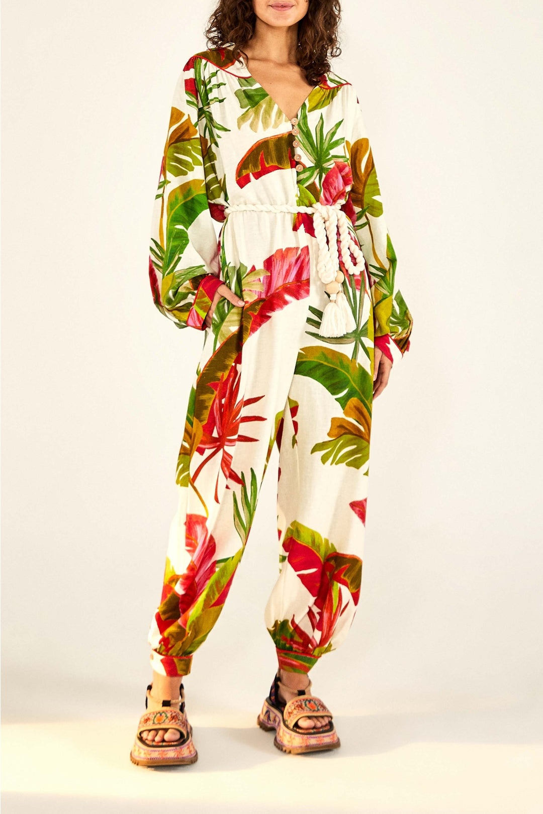 Combinaison Spring Forest en lin - Multicolore