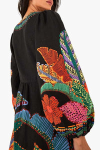 Robe longue Léopards cool en lin - Multicolore