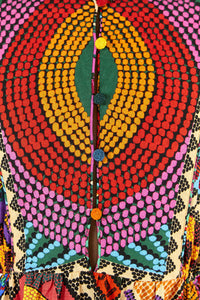 Linen print midi dress - Multicolour