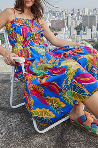 Robe midi Beaks & Bananas en coton - Multicolore