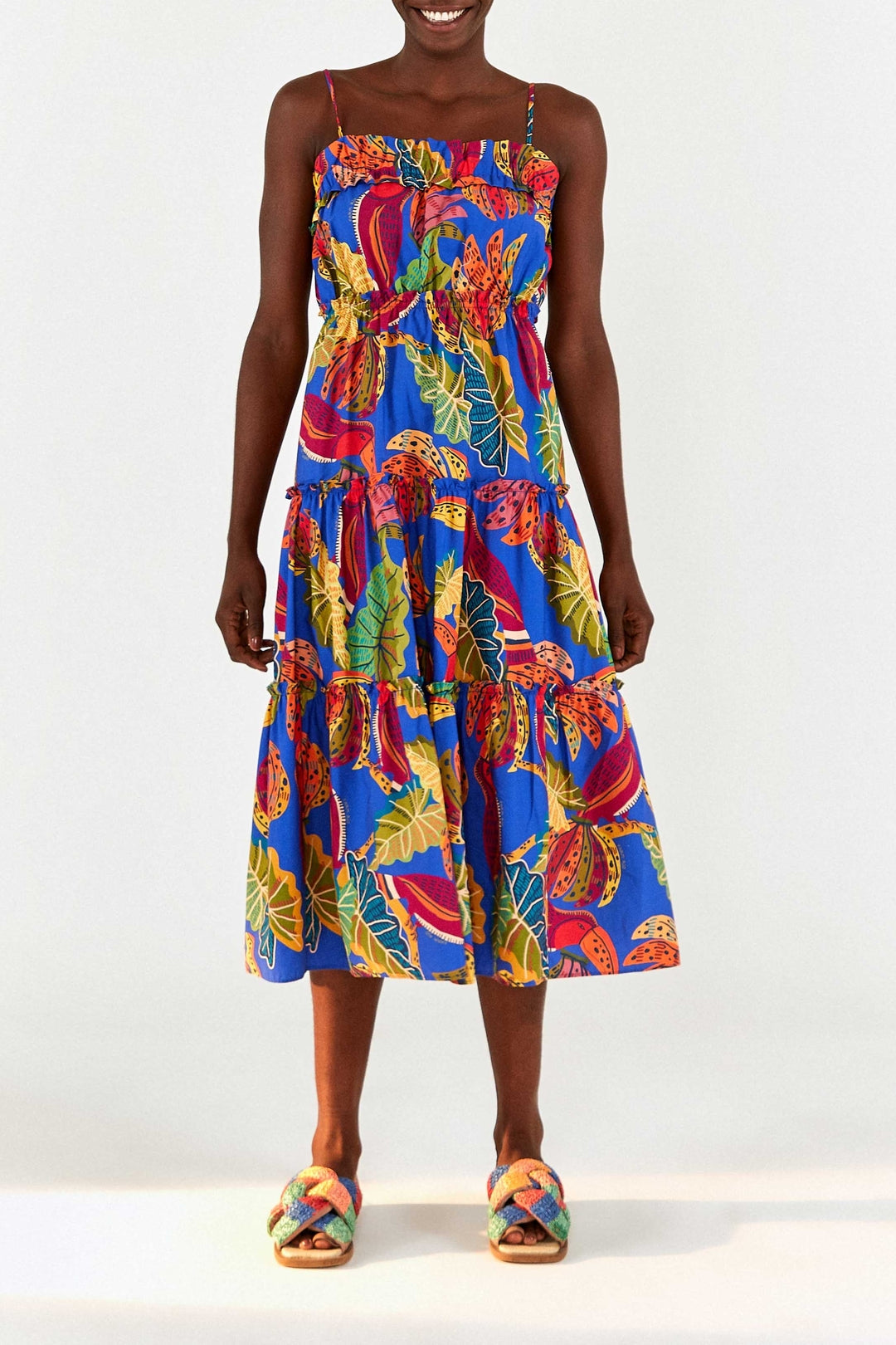 Robe midi Beaks & Bananas en coton - Multicolore