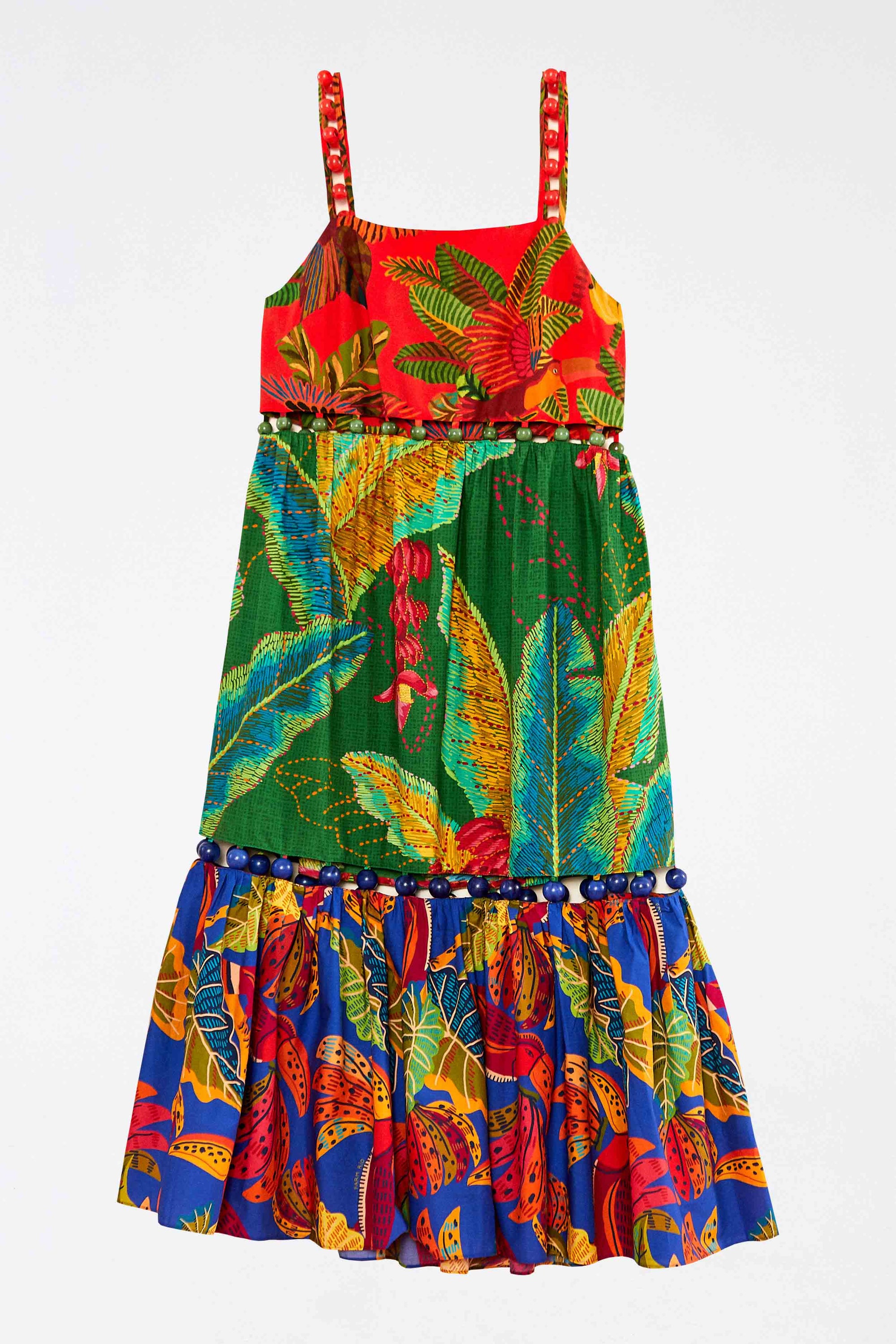 Robe midi à imprimé - Multicolore