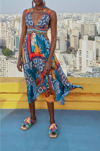 Robe midi Forest Tiles - Multicolore