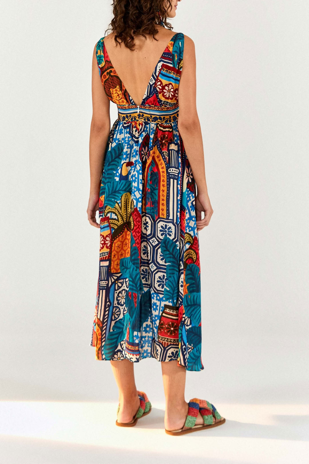 Forest Tiles Midi Dress - Multicoloured