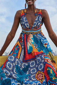 Robe midi Forest Tiles - Multicolore