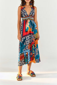 Robe midi Forest Tiles - Multicolore