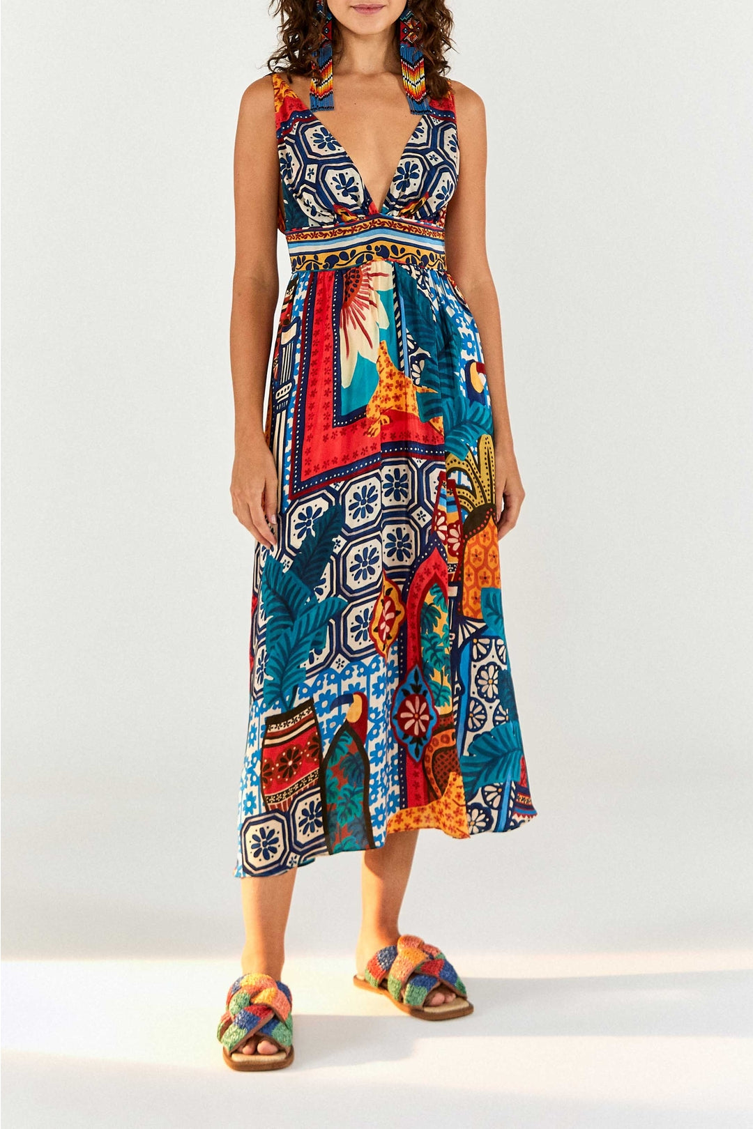 Robe midi Forest Tiles - Multicolore