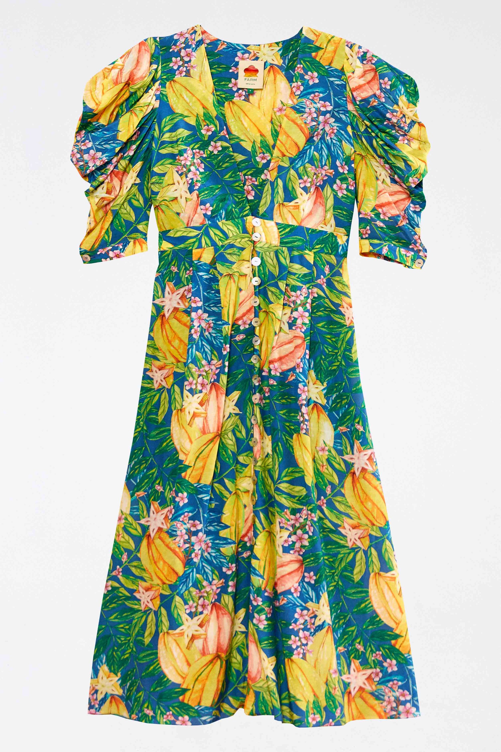 Star Fruits midi dress in cotton - Green