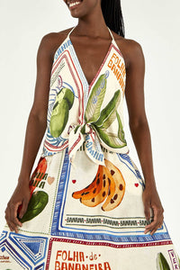 Blouse Halter à noued - Multicolore