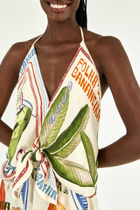 Blouse Halter à noued - Multicolore