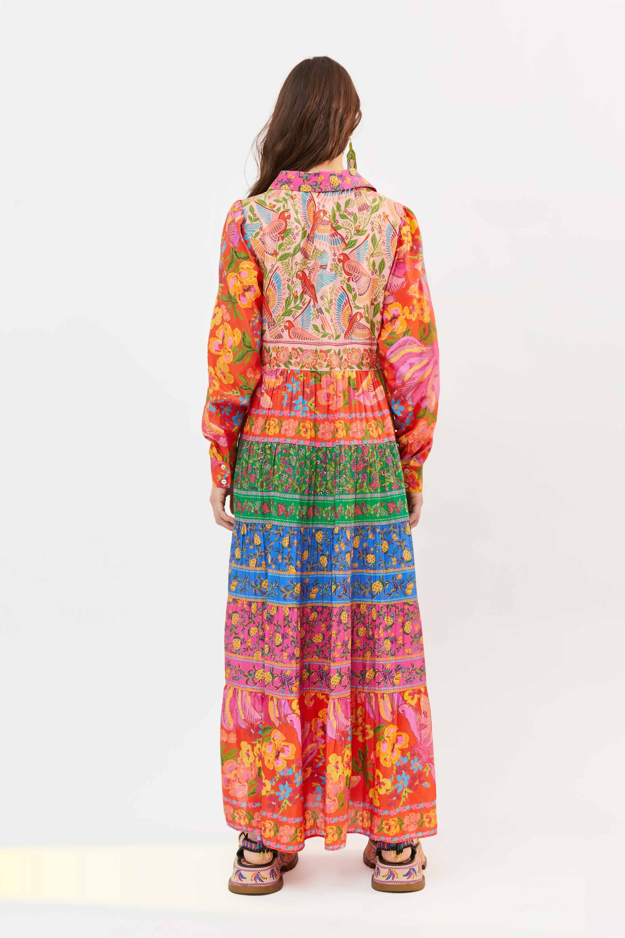 Border print maxi dress - Pink