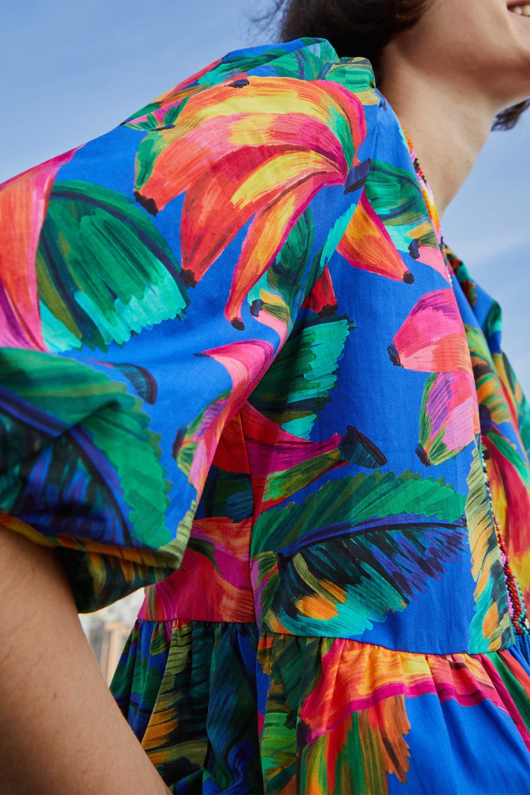 Robe midi Bananamix - Bleu