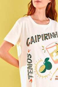 T-shirt à imprimé Caipirinha en coton - Blanc