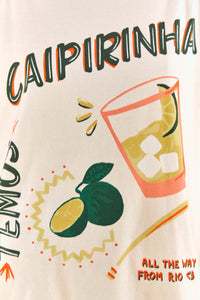 T-shirt à imprimé Caipirinha en coton - Blanc