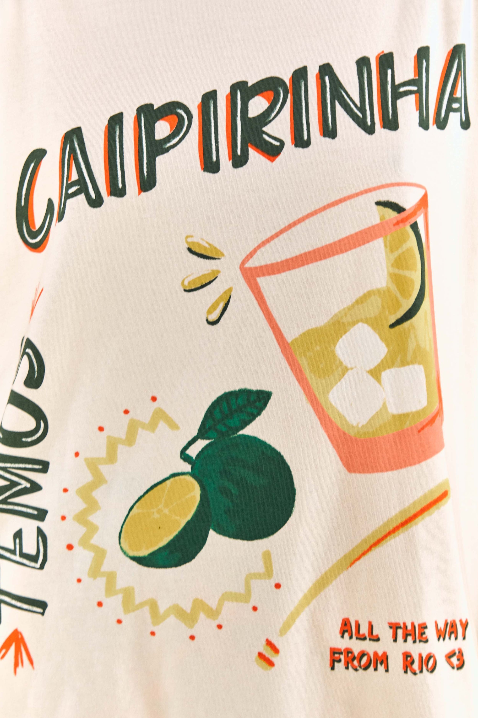 T-shirt à imprimé Caipirinha en coton - Blanc