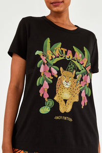 T-shirt à imprimé Pantanal en coton - Noir