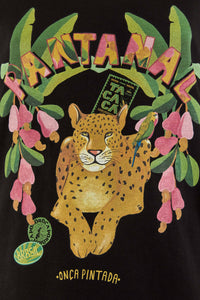 T-shirt à imprimé Pantanal en coton - Noir