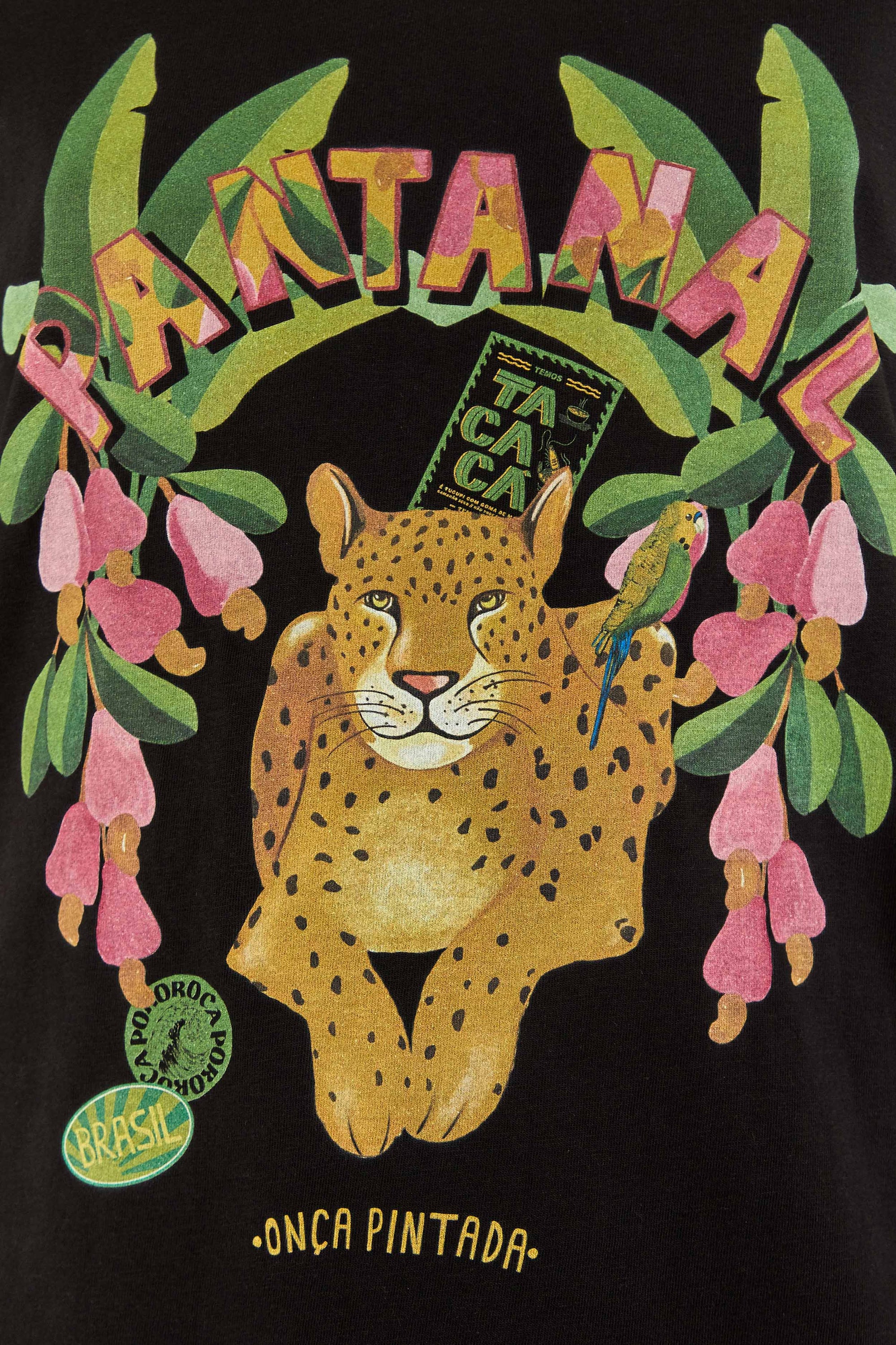 T-shirt à imprimé Pantanal en coton - Noir