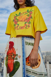 T-shirt Mata Atlantica en coton - Jaune