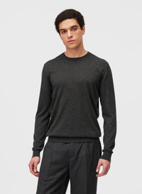 ANTHRACITE SIDE ARGYLE DETAIL CREWNECK