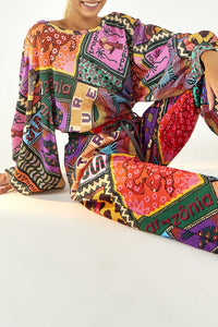 Pantalon de survêtement en coton mélangé - Multicolore