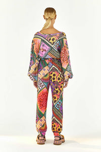 Pantalon de survêtement en coton mélangé - Multicolore