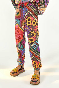 Pantalon de survêtement en coton mélangé - Multicolore