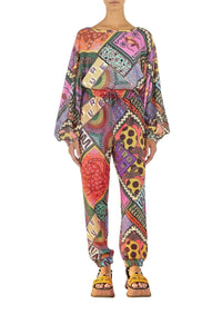 Pantalon de survêtement en coton mélangé - Multicolore