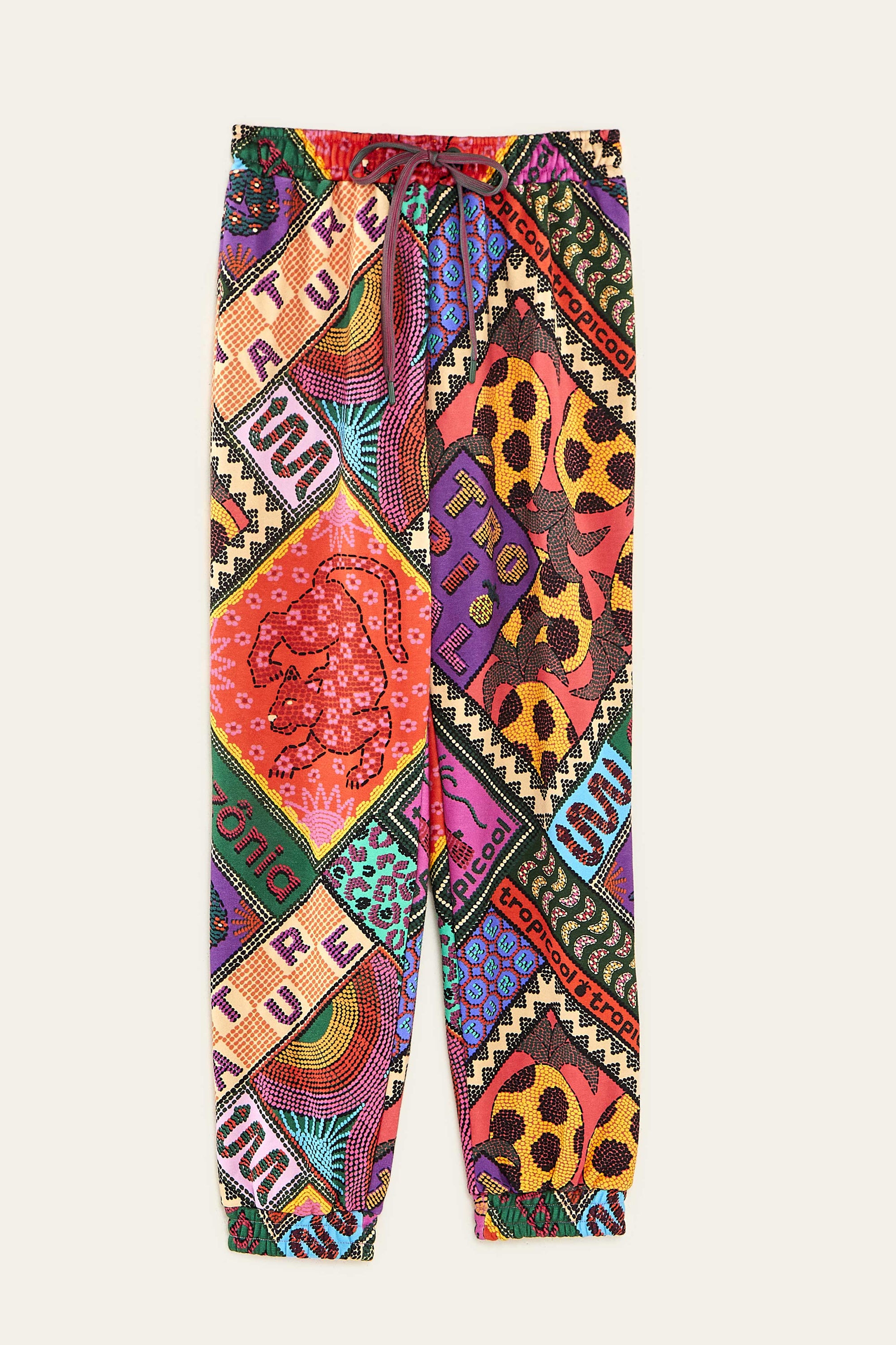 Pantalon de survêtement en coton mélangé - Multicolore