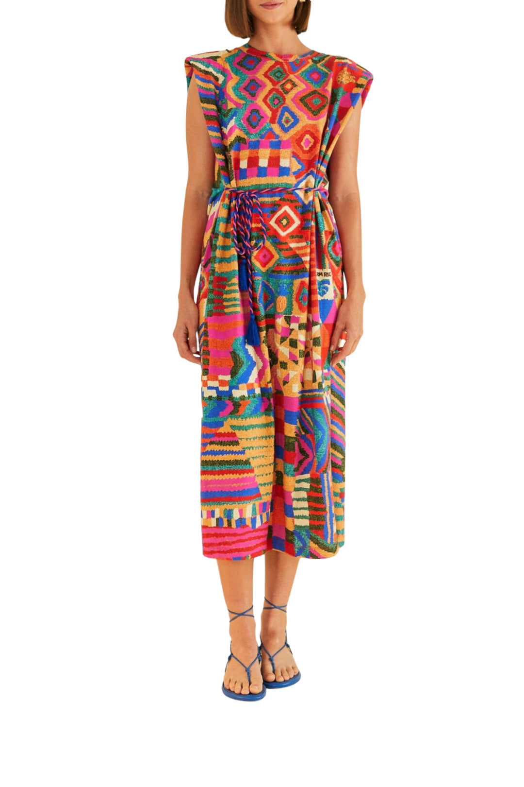 Robe midi Summer Patches façon t-shirt en coton - Multicolore