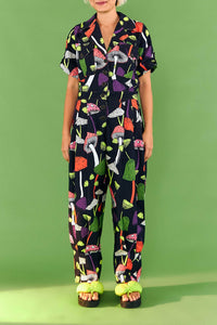 Combinaison Mushroom en gabardine de coton - Noir