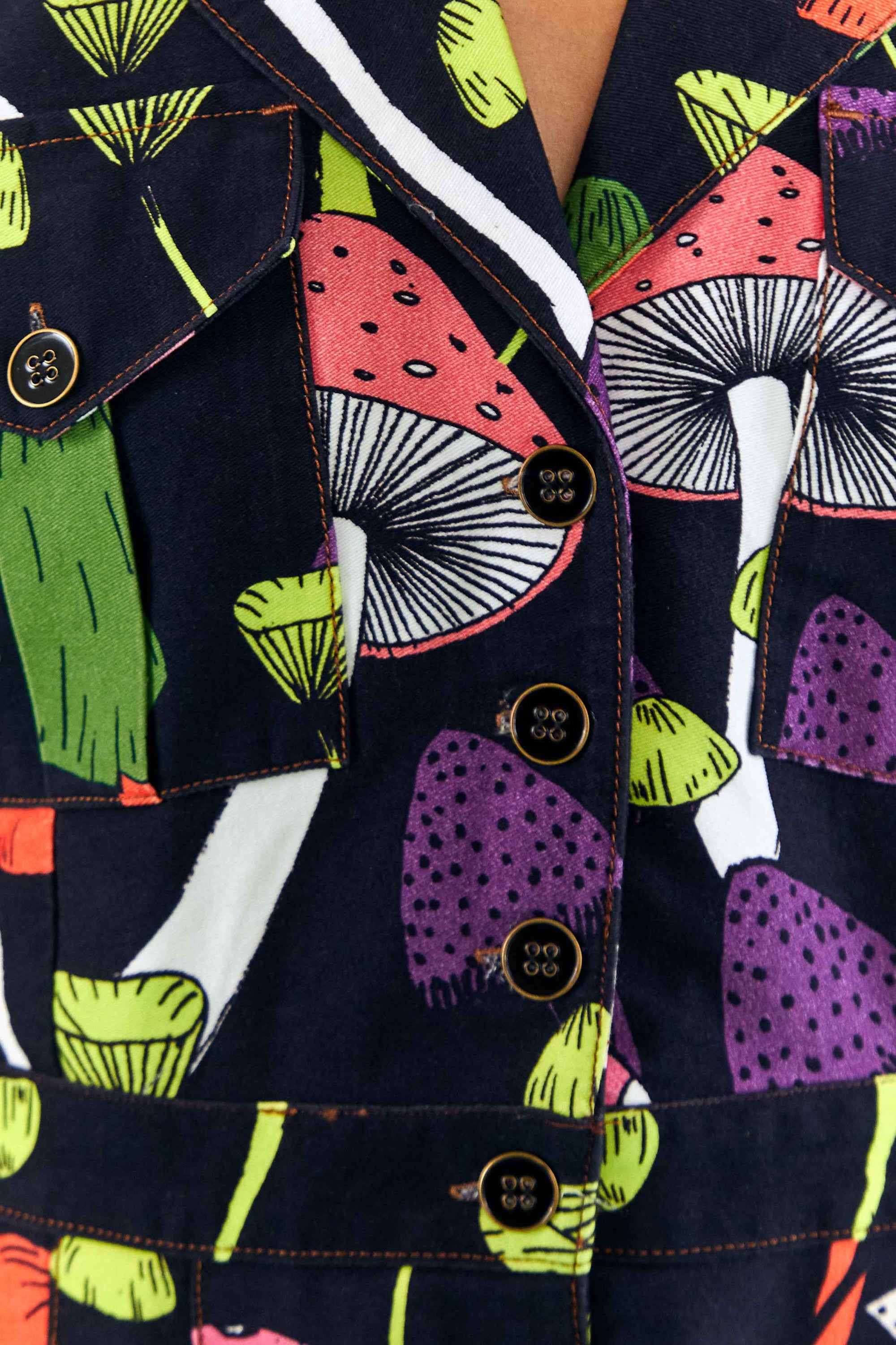 Combinaison Mushroom en gabardine de coton - Noir