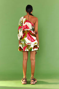 Jupe courte Spring Forest en lin - Multicolore