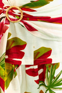 Jupe courte Spring Forest en lin - Multicolore