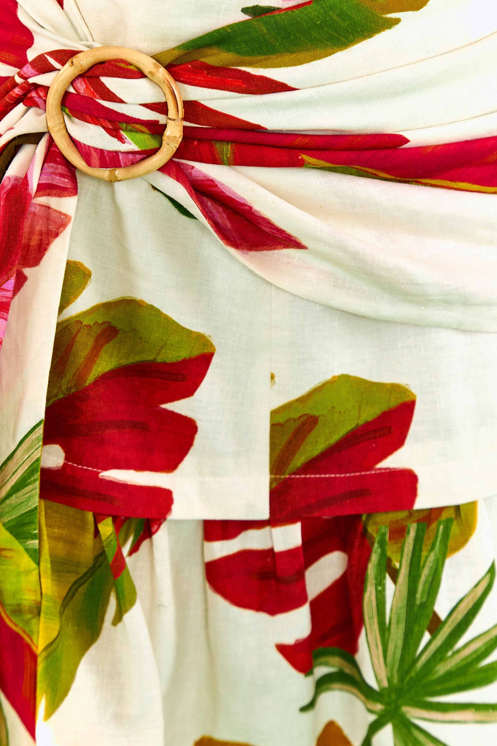 Jupe courte Spring Forest en lin - Multicolore