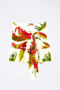Jupe courte Spring Forest en lin - Multicolore