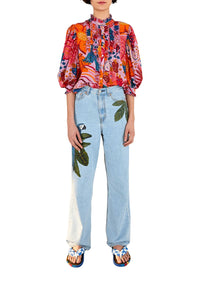 Blouse Colorful Party en coton - Rose