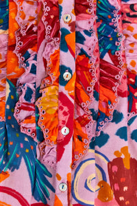 Blouse Colorful Party en coton - Rose