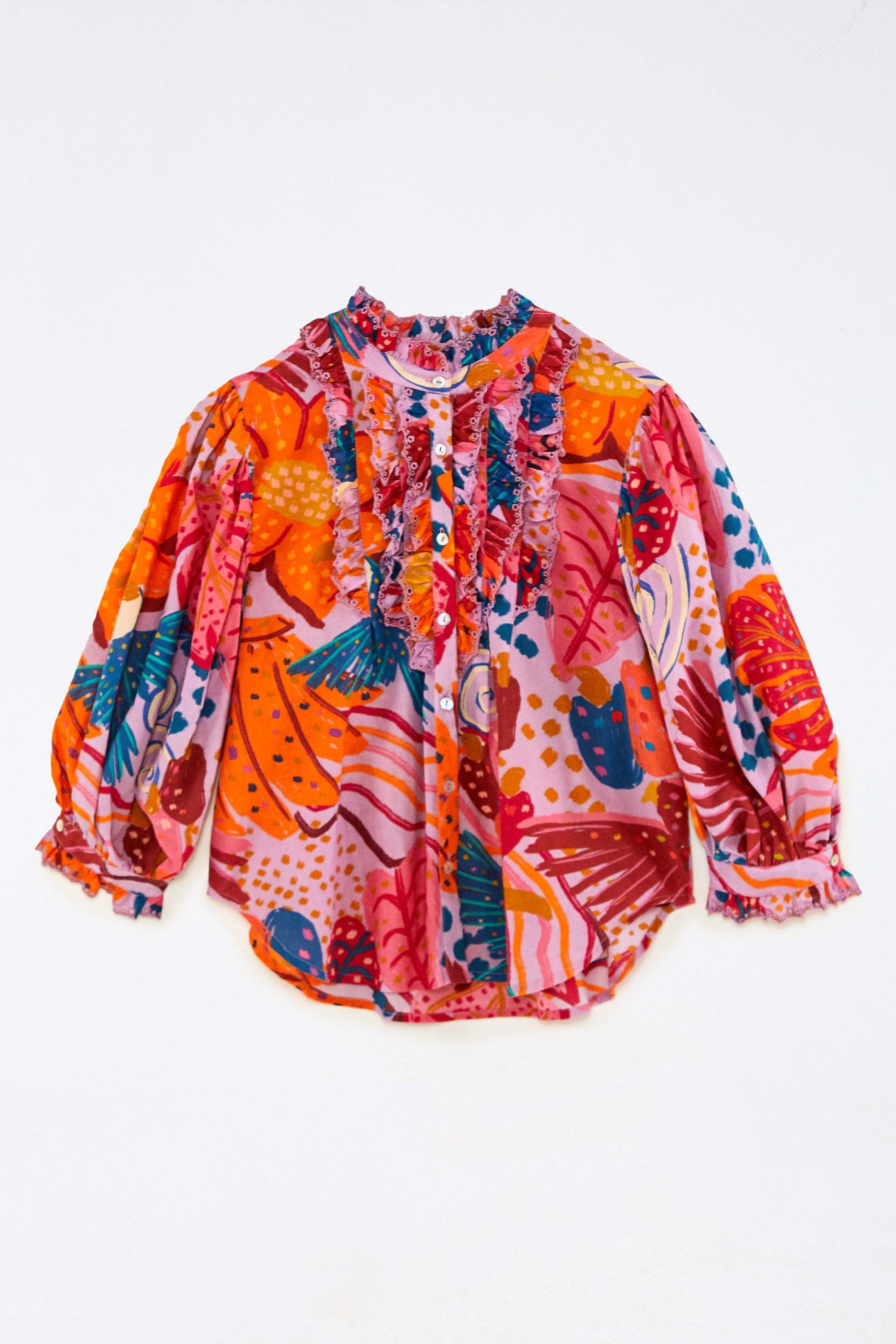 Blouse Colorful Party en coton - Rose