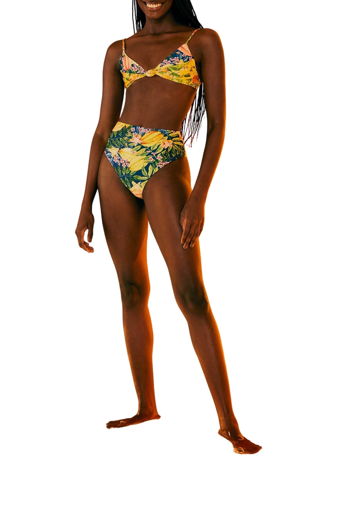 Bas de bikini taille haute Caipirinhra - Jaune