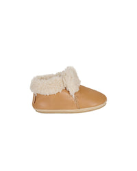 Doudou Lined Leather Slippers - Brown