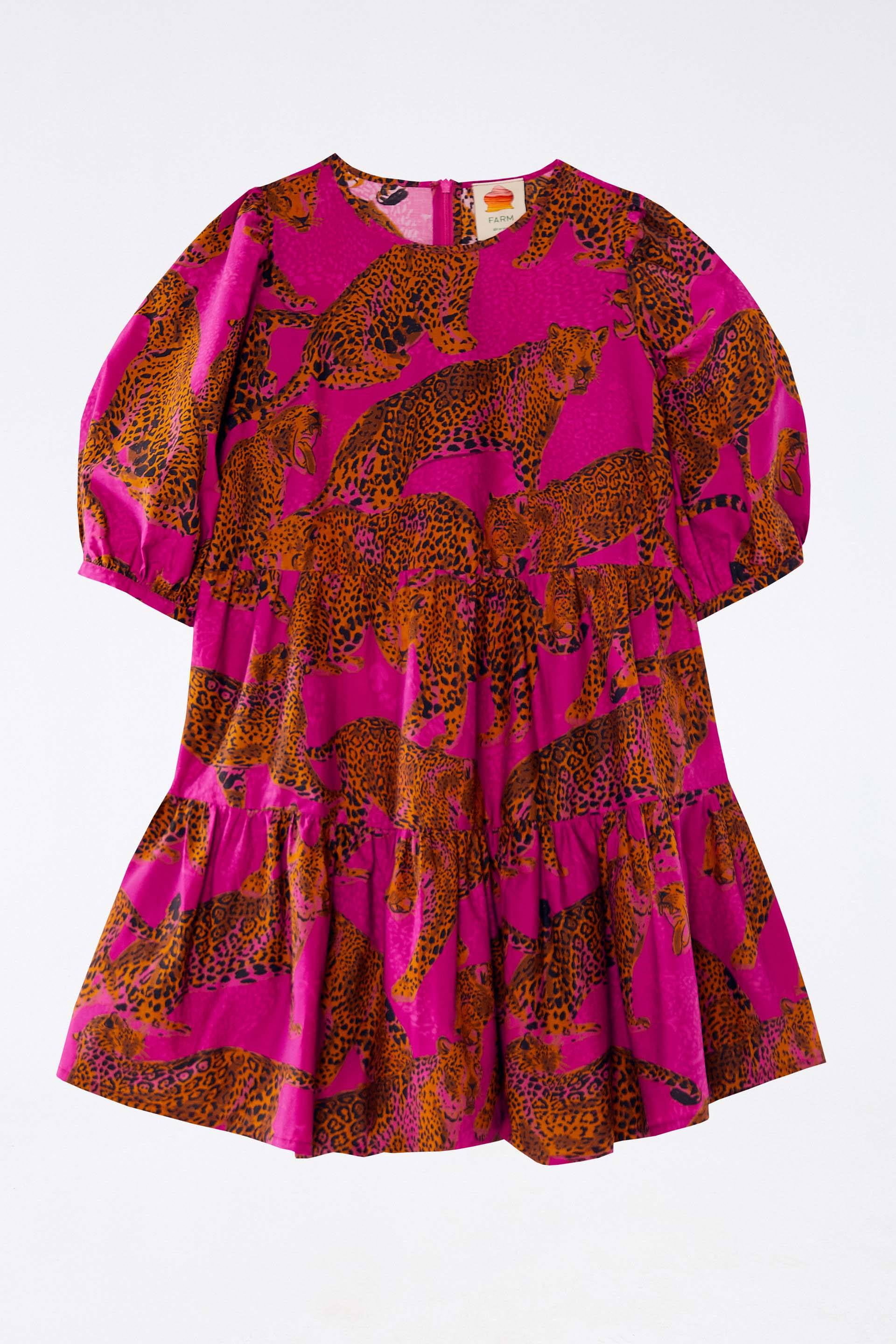 Robe courte Artsy Leopards - Rose