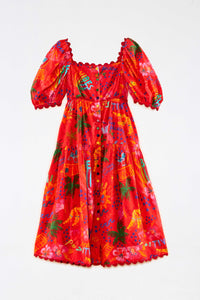 Robe midi Good Vibes en coton - Rouge