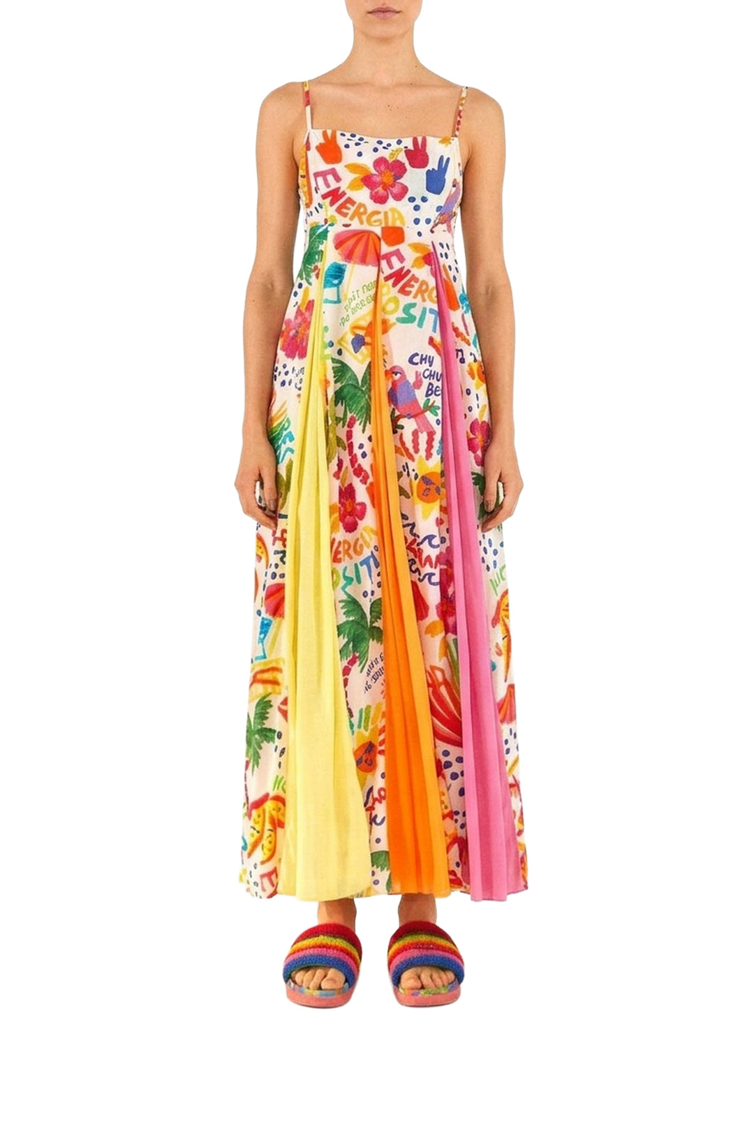 Robe longue Good Vibes en coton - Multicolore