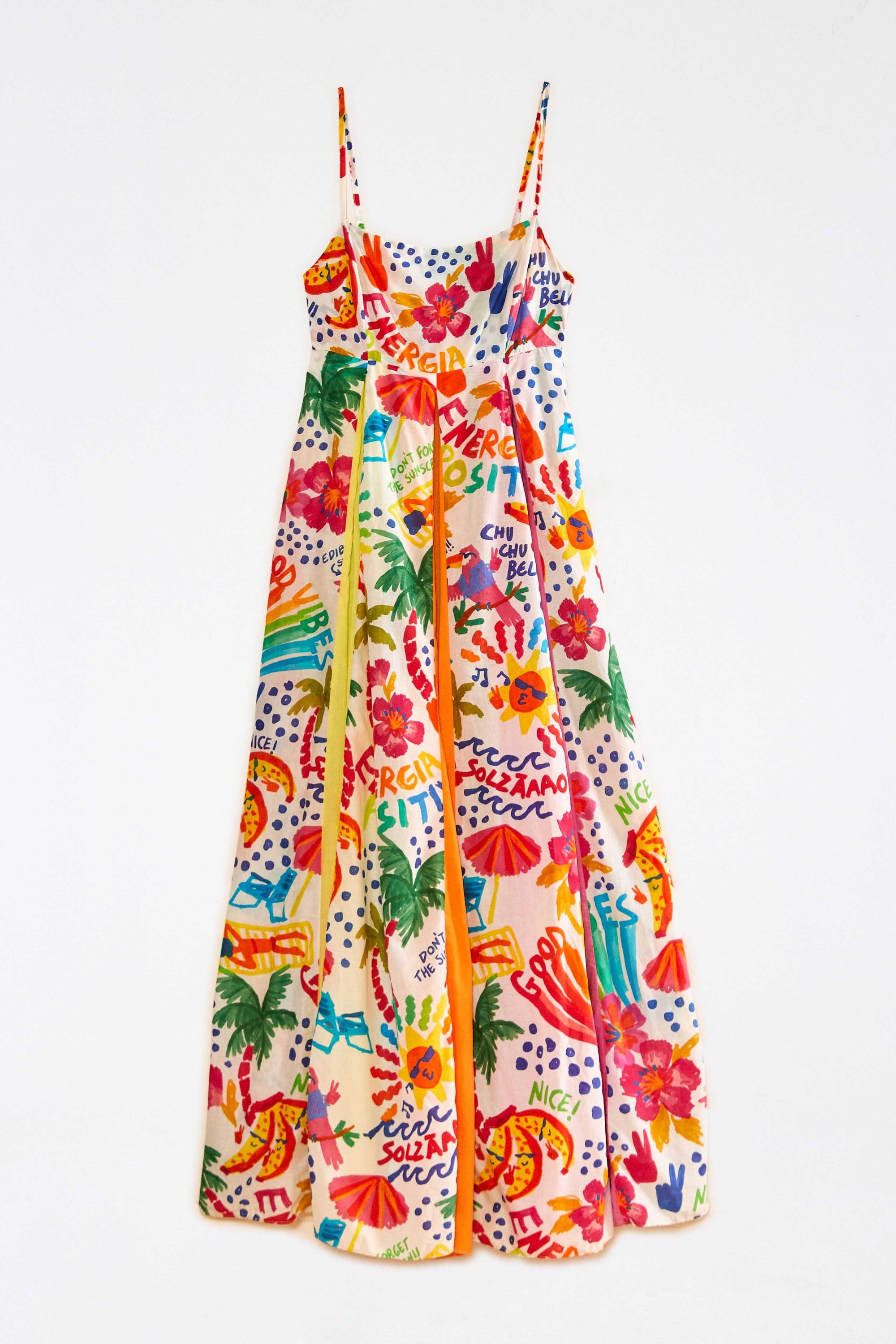 Robe longue Good Vibes en coton - Multicolore