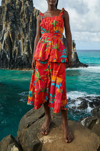 Robe longue Ipanema en coton - Orange