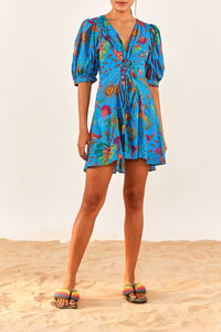 Robe courte Ocean Stories en coton - Bleu